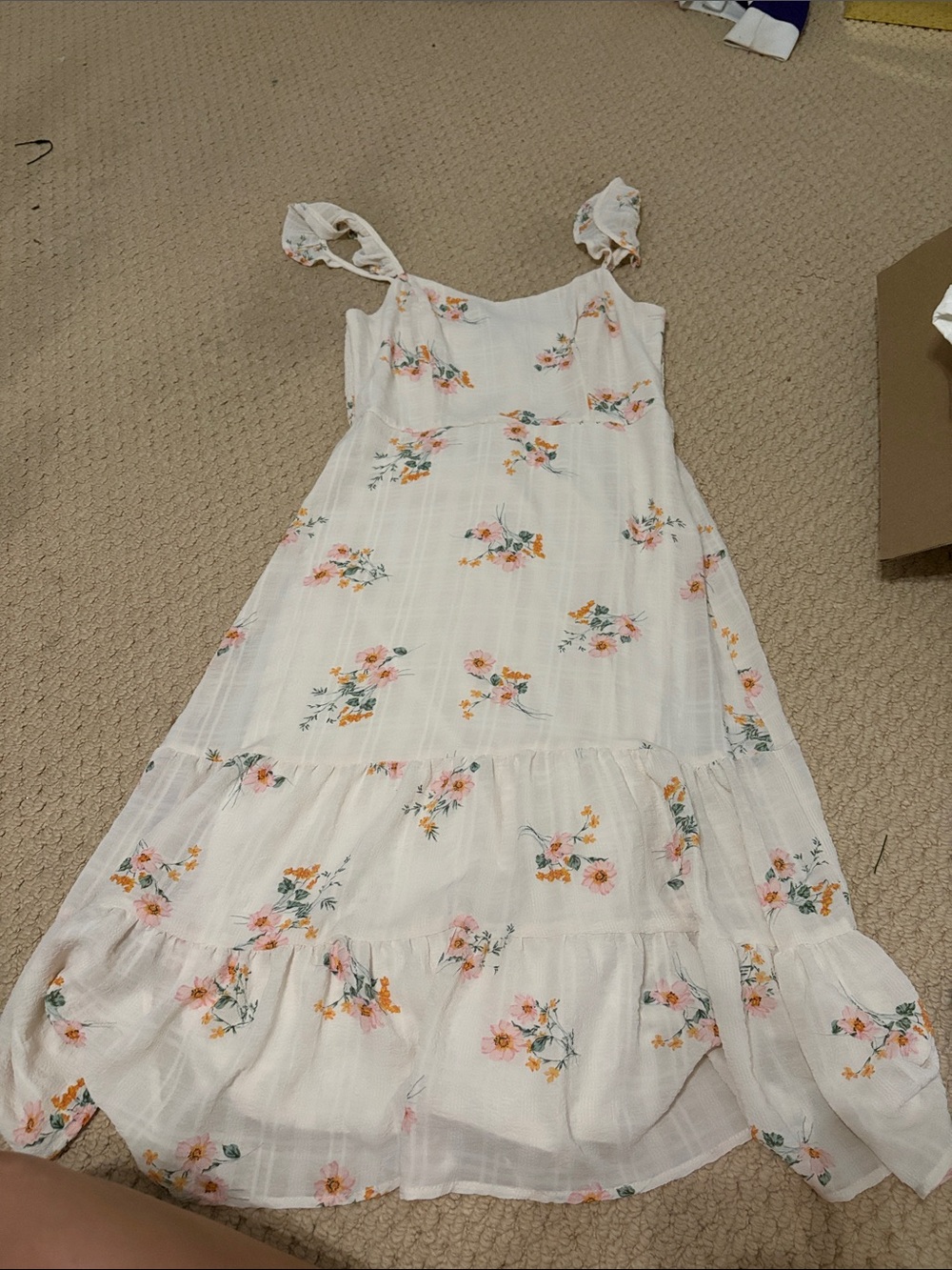 Lily Rose White Floral Tie-Shoulder Midi Dress